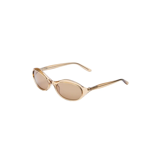 Oval sunglasses in beige - Image 3