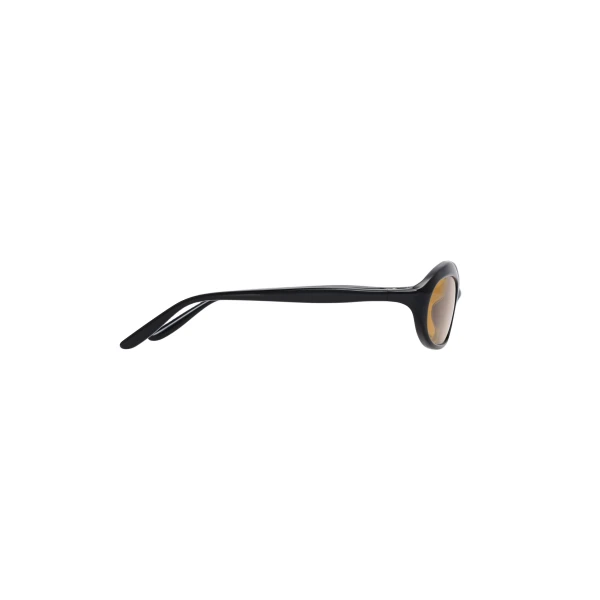Oval sunglasses in black with yellow lenses - Image 3