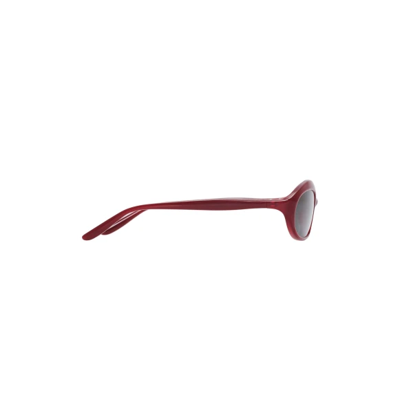 Oval sunglasses in burgundy - Image 3