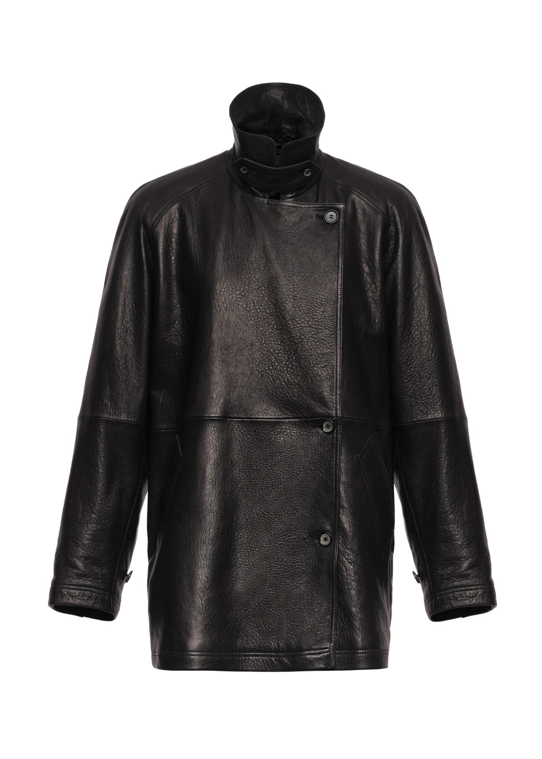 Magda Butrym Oversized grained leather jacket in black | Luxury Shoes Magda Butrym Oversized grained leather jacket in black