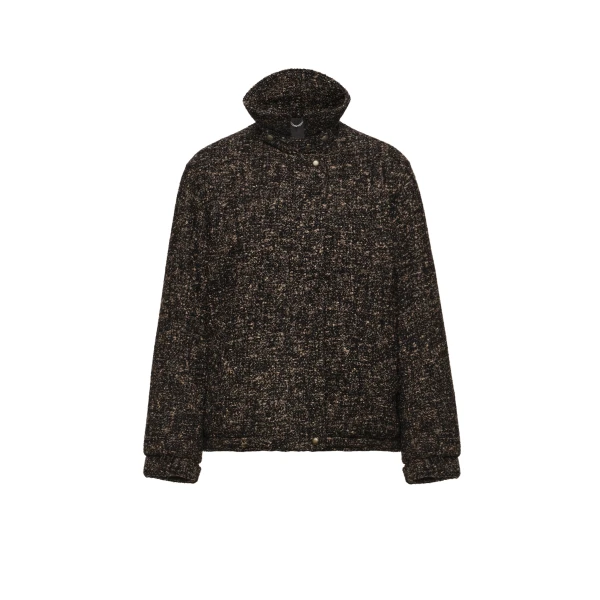 Padded stand-collar jacket in brown