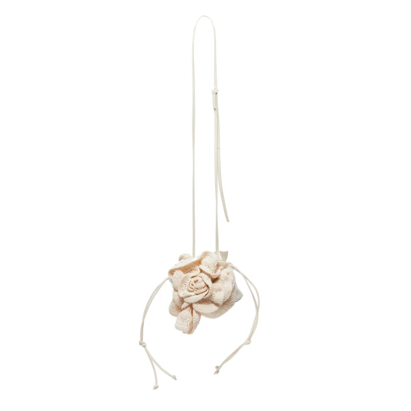 Pearl Magda bag in cream crochet - Image 3