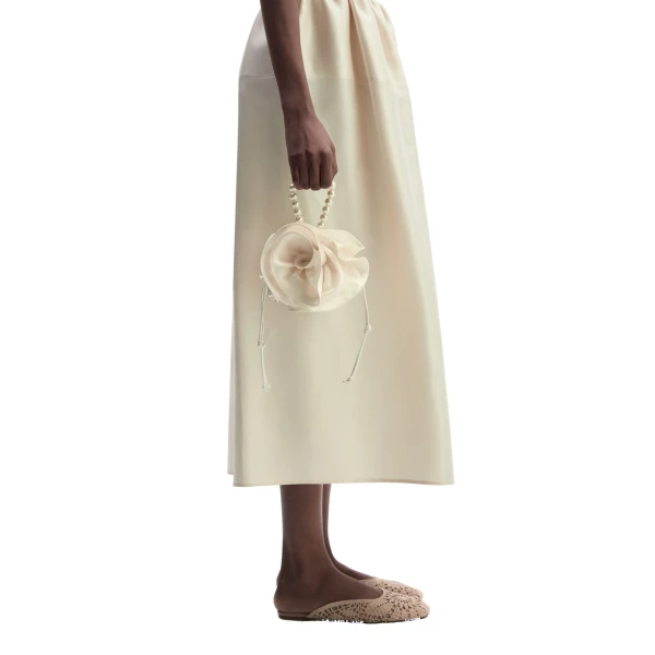 Pearl Magda bag in cream satin - Image 4