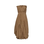 Magda Butrym Pleated corset bubble midi dress in beige
