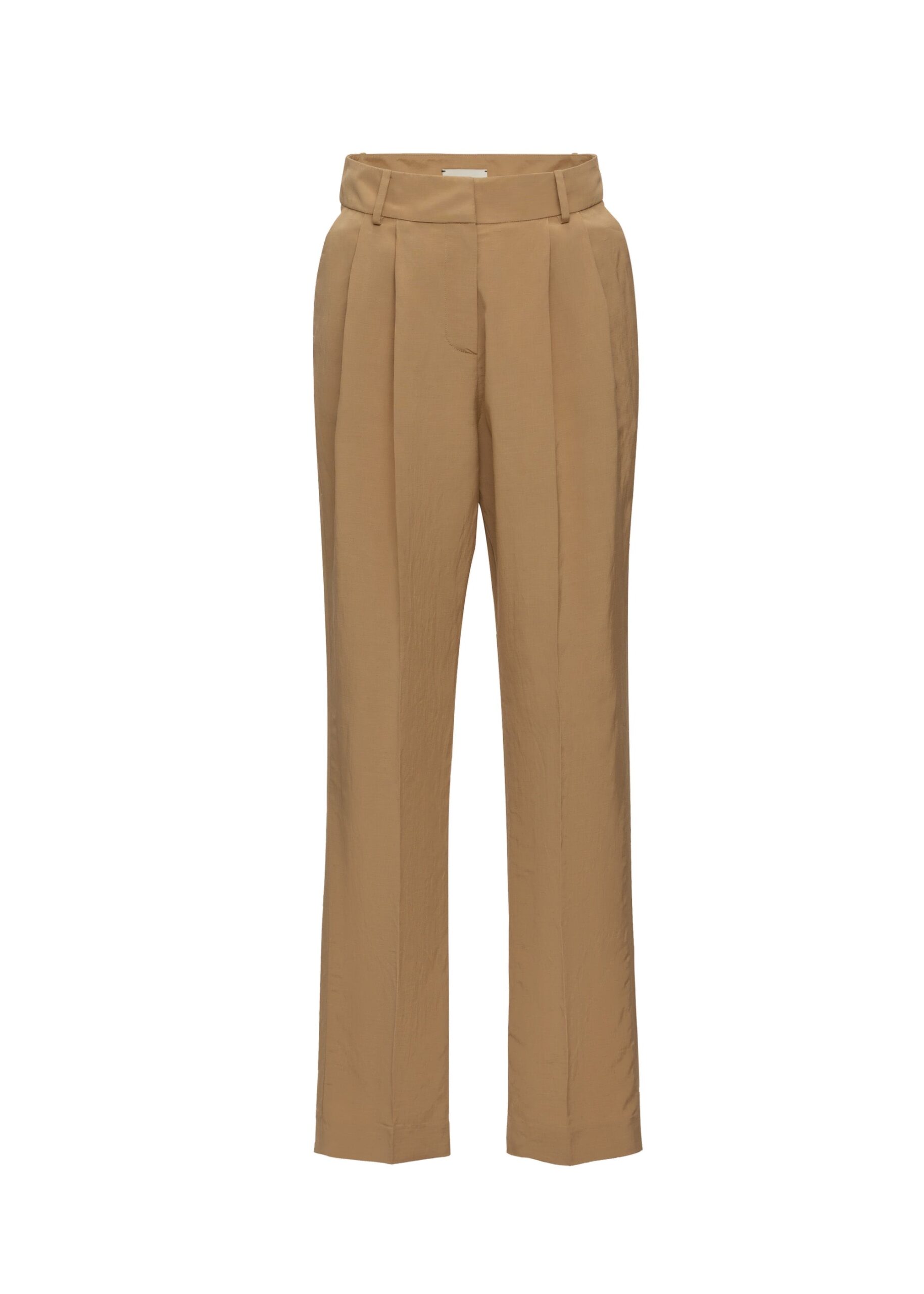 Magda Butrym Pleated tapered trousers in beige | Pants at Luxury Shoes Magda Butrym Pleated tapered trousers in beige