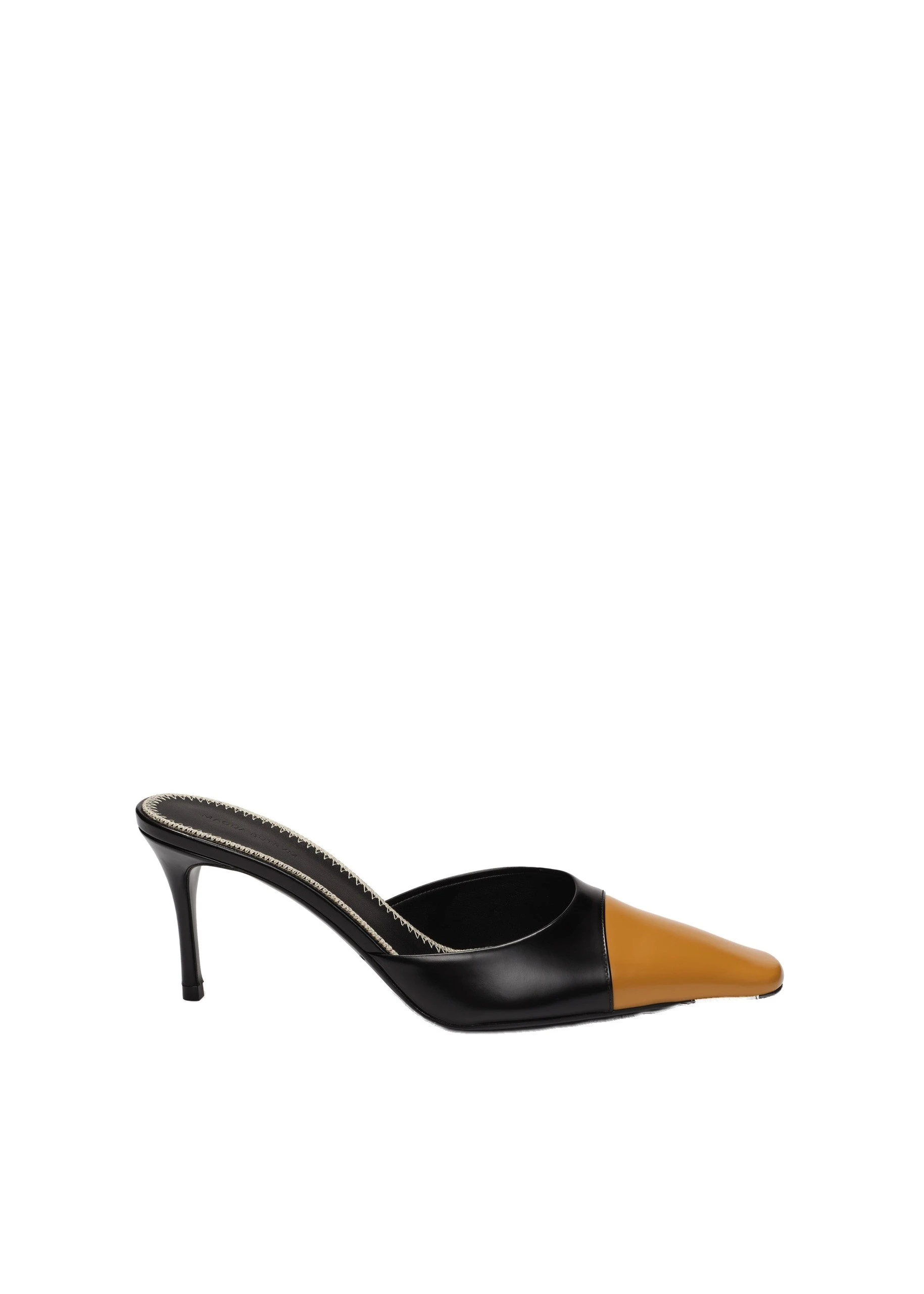 Magda Butrym Pointed-toe mules in black and gold leather | Luxury Shoes Magda Butrym Pointed-toe mules in black and gold leather