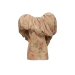 Magda Butrym Puff collar mini dress in beige floral print