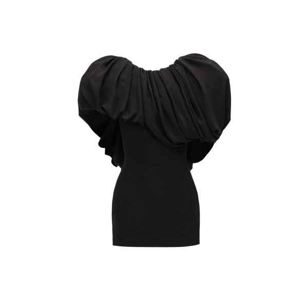 Magda Butrym Puff collar mini dress in black