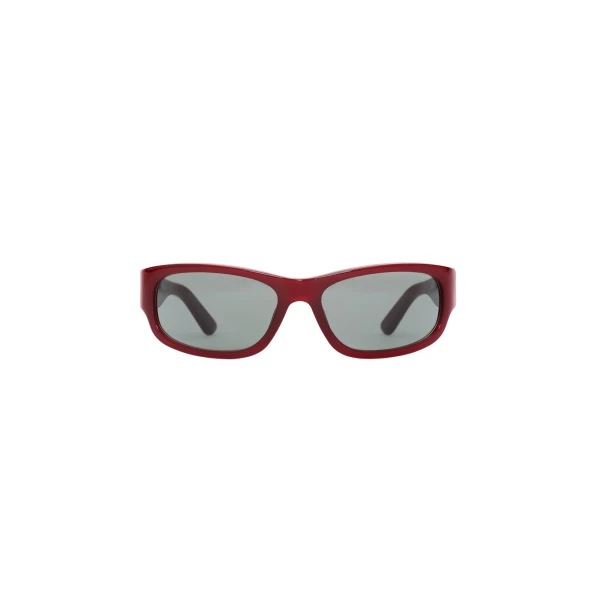 Rectangular sunglasses in burgundy