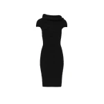 Magda Butrym Ribbed cowl-neck knit dress in black