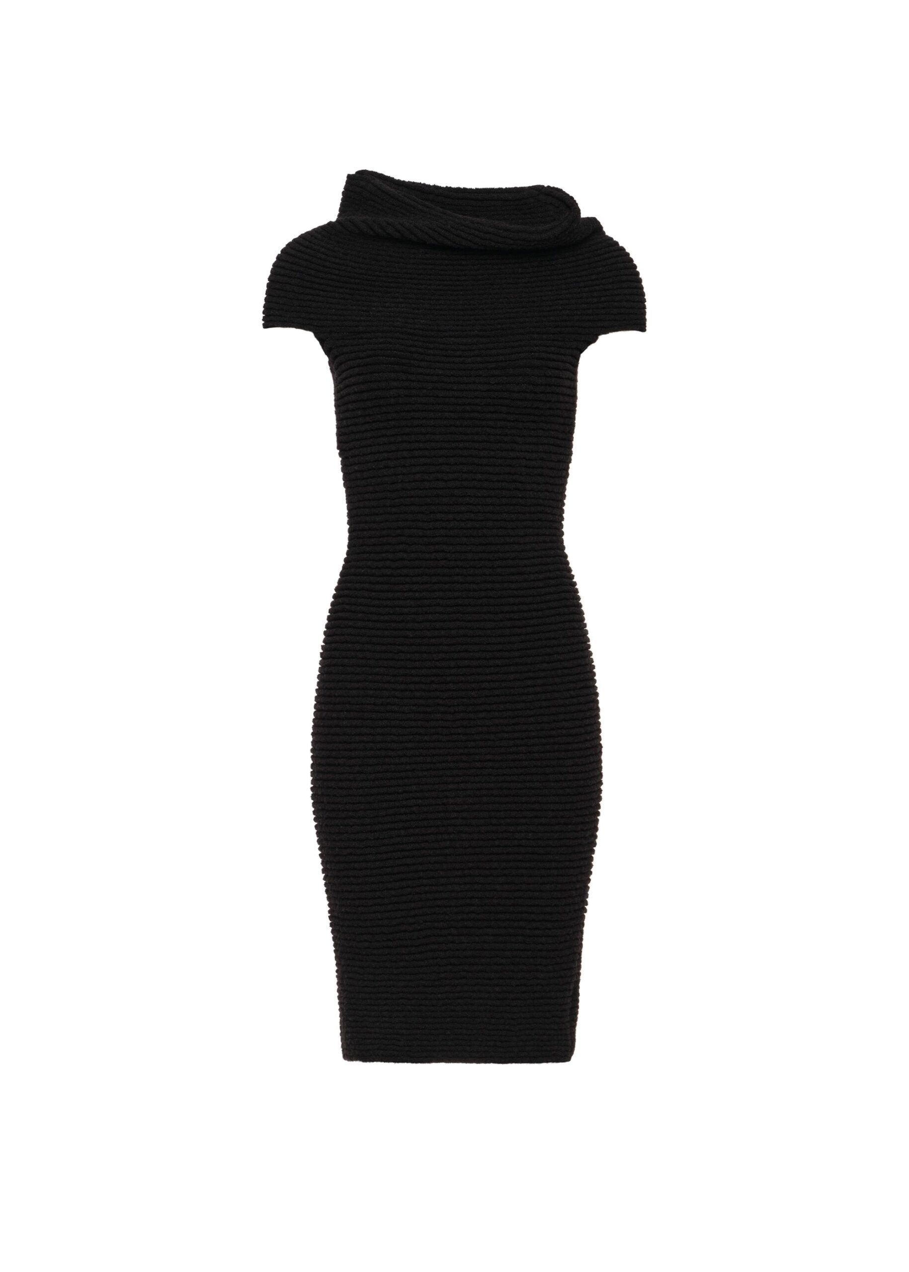 Magda Butrym Ribbed cowl-neck knit dress in black | Dresses at Luxury Shoes Magda Butrym Ribbed cowl-neck knit dress in black