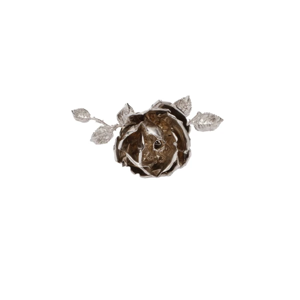 Rose brooch in silver