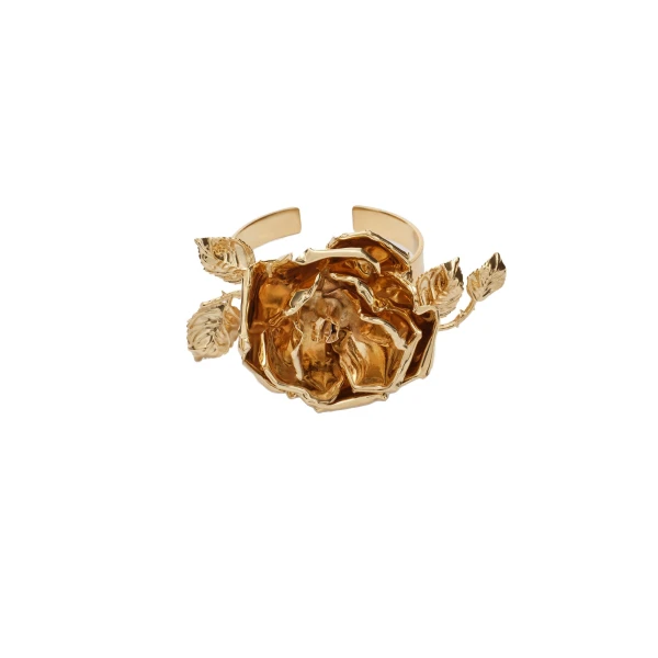 Rose cuff bracelet in gold