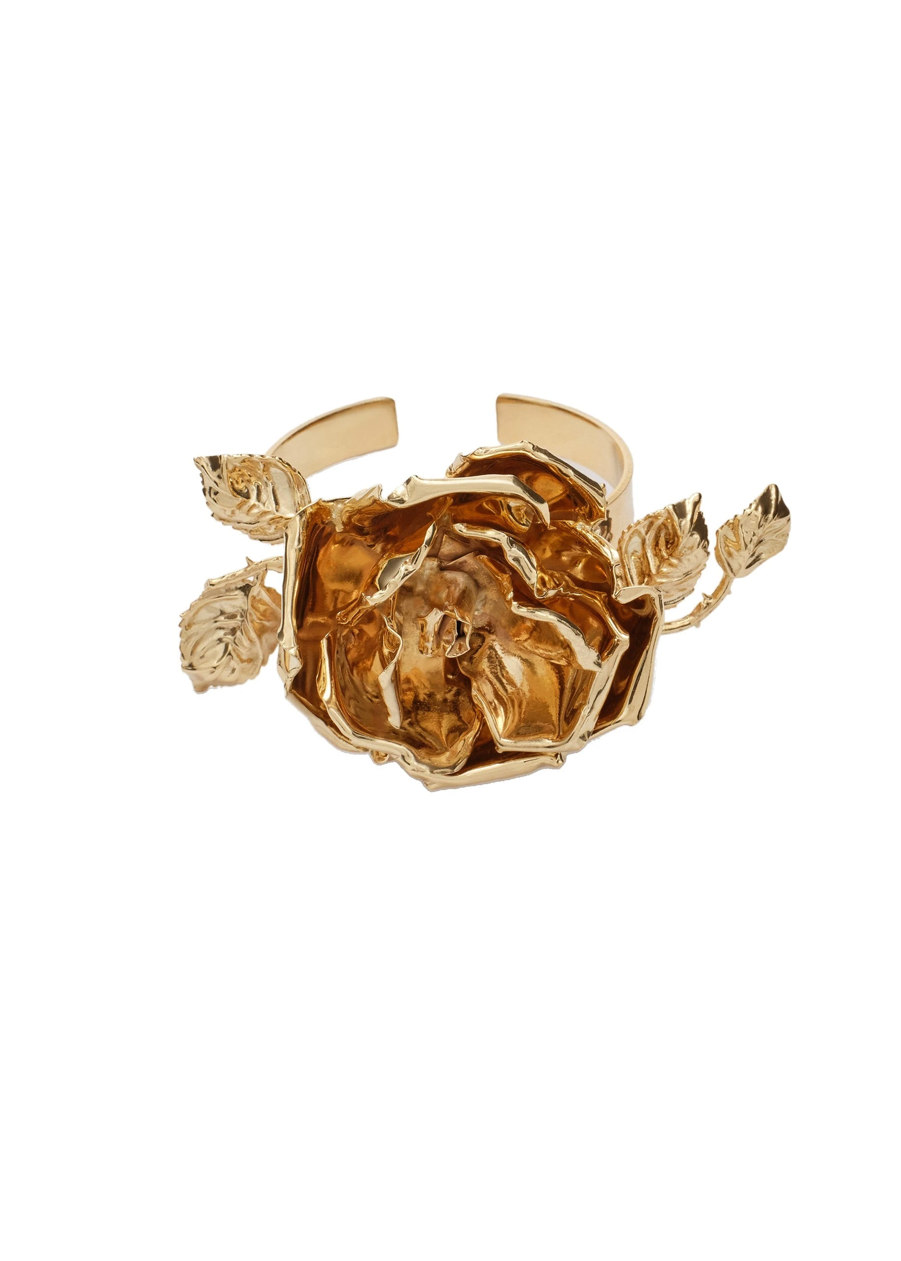 Magda Butrym Rose cuff bracelet in gold | Luxury Shoes Magda Butrym Rose cuff bracelet in gold