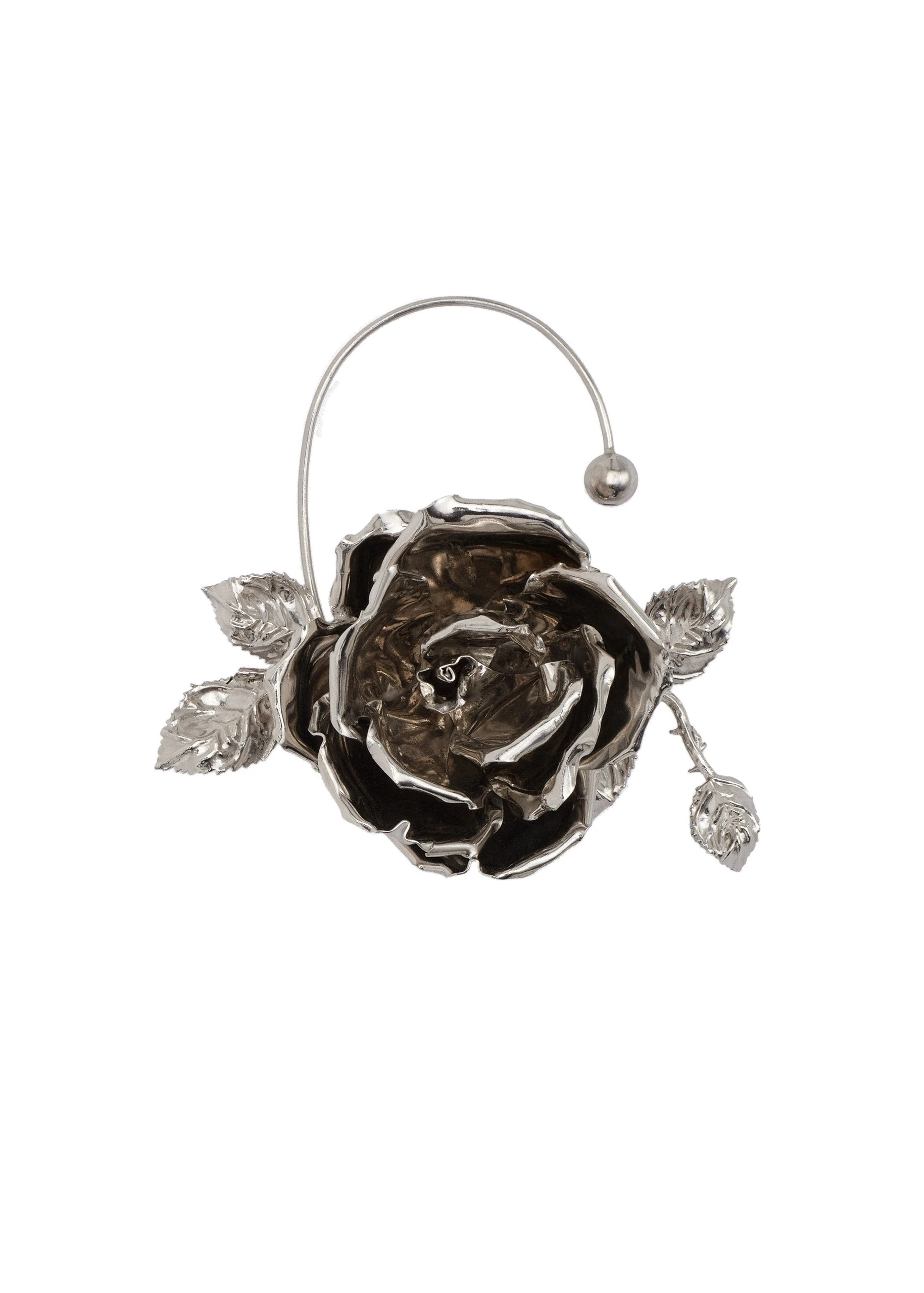 Magda Butrym Rose ear cuff in silver | Luxury Shoes Magda Butrym Rose ear cuff in silver