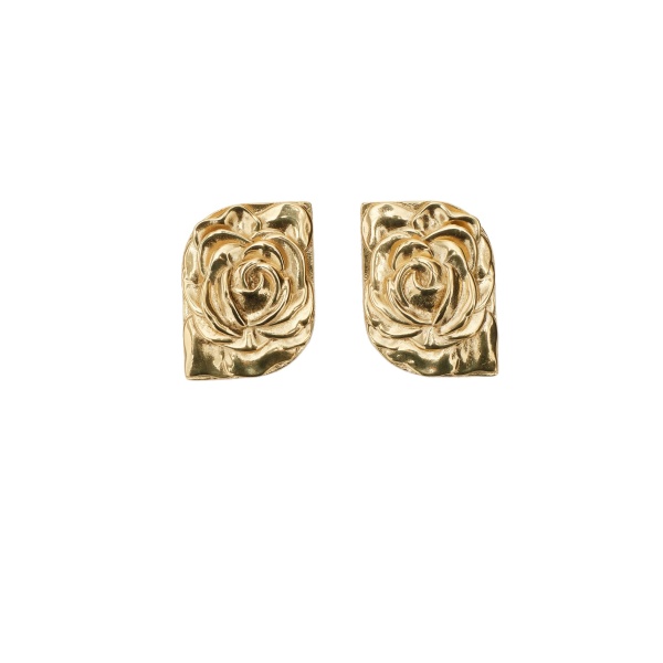 Magda Butrym Rose-embossed stud earrings in gold