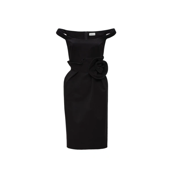 Magda Butrym Rose off-shoulder midi dress in black