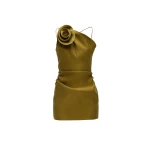 Magda Butrym Rose one-shoulder mini dress in green
