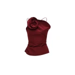 Magda Butrym Rose one-shoulder top in red