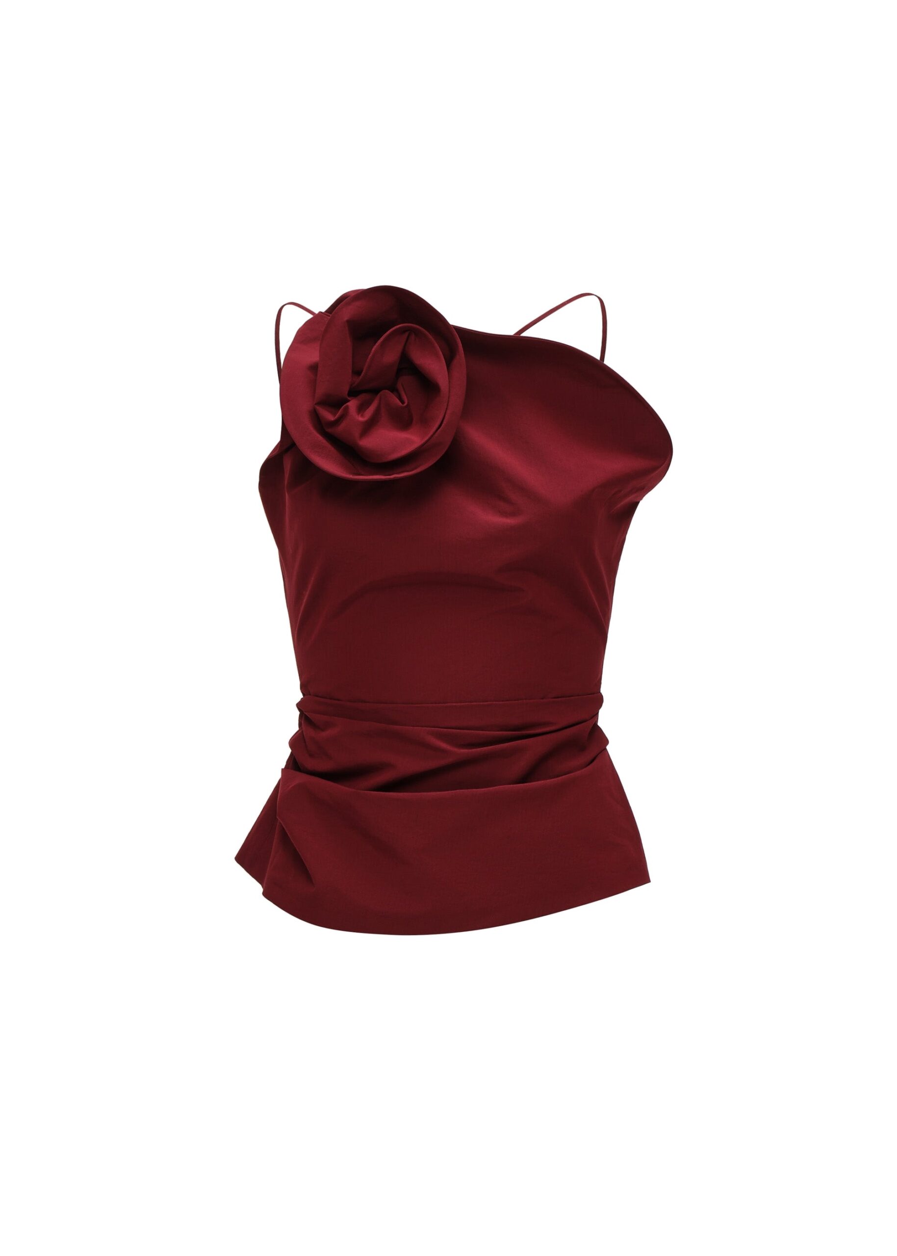 Magda Butrym Rose one-shoulder top in red in Red | Buy Tops at Luxury Shoes Magda Butrym Rose one-shoulder top in red