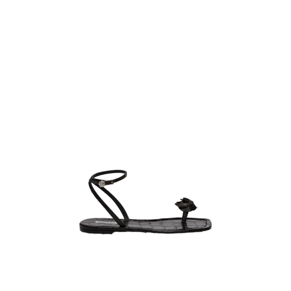 Magda Butrym Rose toe-post sandals in croco-embossed leather