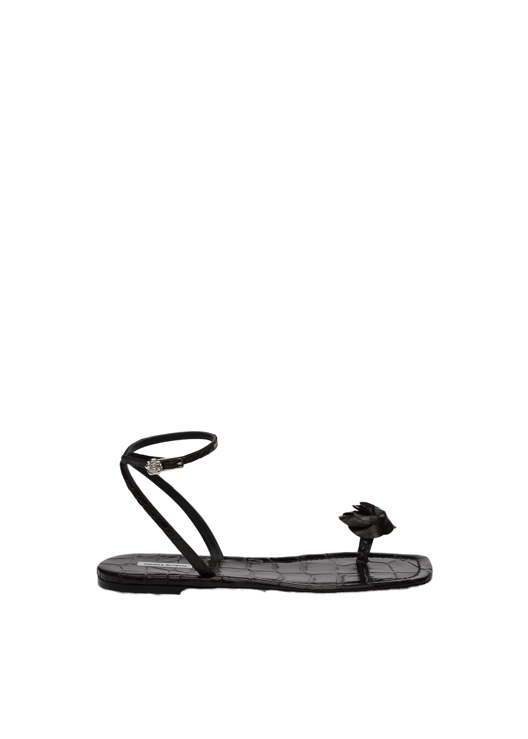 Magda Butrym Rose toe-post sandals in croco-embossed leather | Luxury Shoes Magda Butrym Rose toe-post sandals in croco-embossed leather
