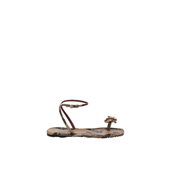 Magda Butrym Rose toe-post sandals in snake-embossed leather