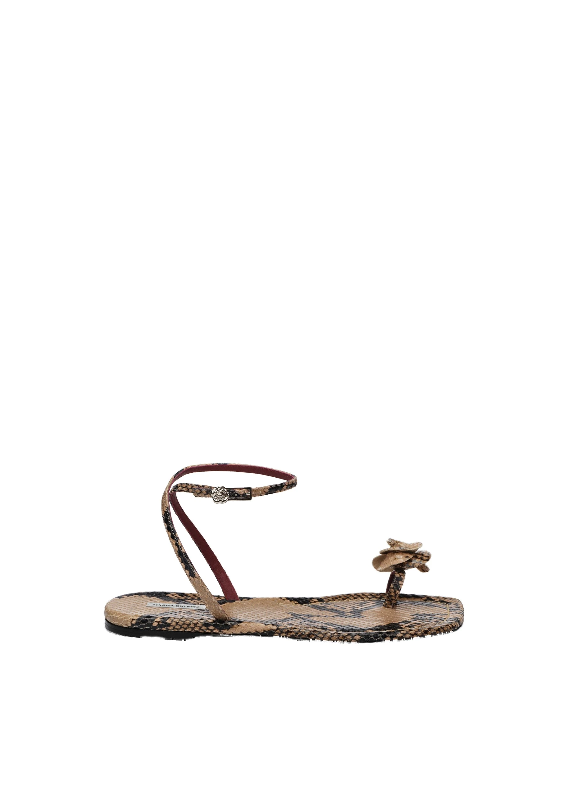 Magda Butrym Rose toe-post sandals in snake-embossed leather | Luxury Shoes Magda Butrym Rose toe-post sandals in snake-embossed leather