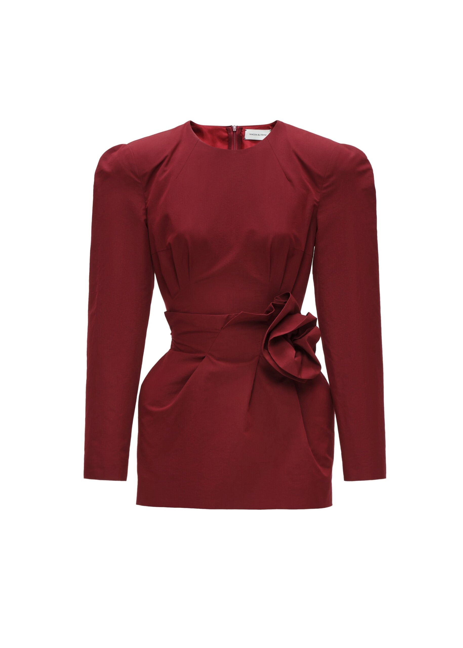 Magda Butrym Rose waist mini dress in red | Mini Dresses at Luxury Shoes Magda Butrym Rose waist mini dress in red