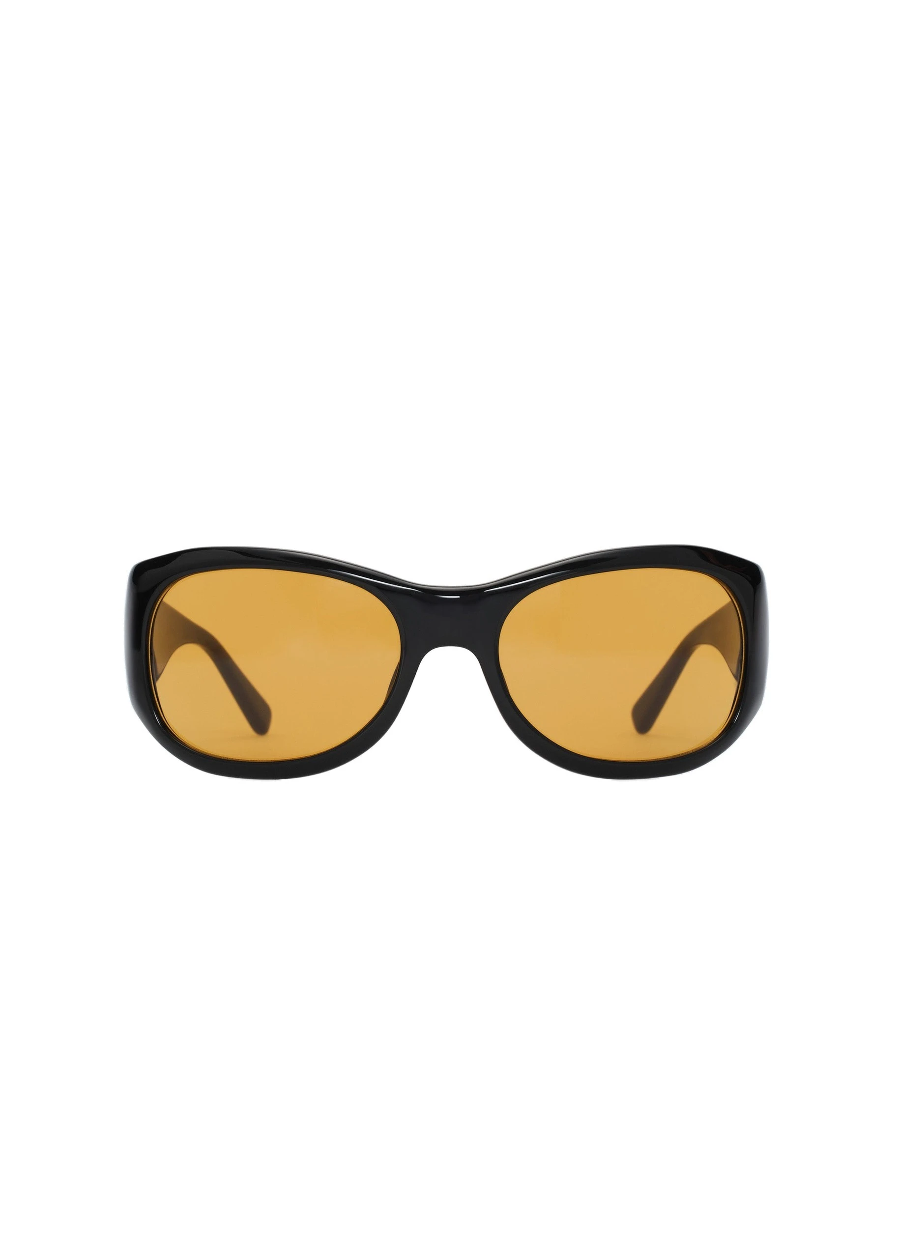 Magda Butrym Round sunglasses in black with yellow lenses | Luxury Shoes Magda Butrym Round sunglasses in black with yellow lenses