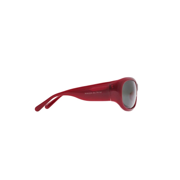 Round sunglasses in burgundy - Image 3