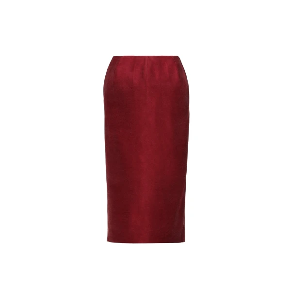 Sculpted pencil skirt in red