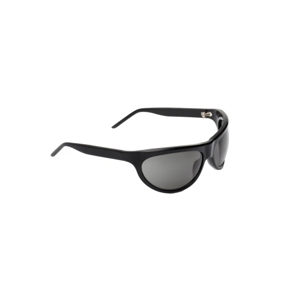 Semi-round sunglasses in black - Image 3