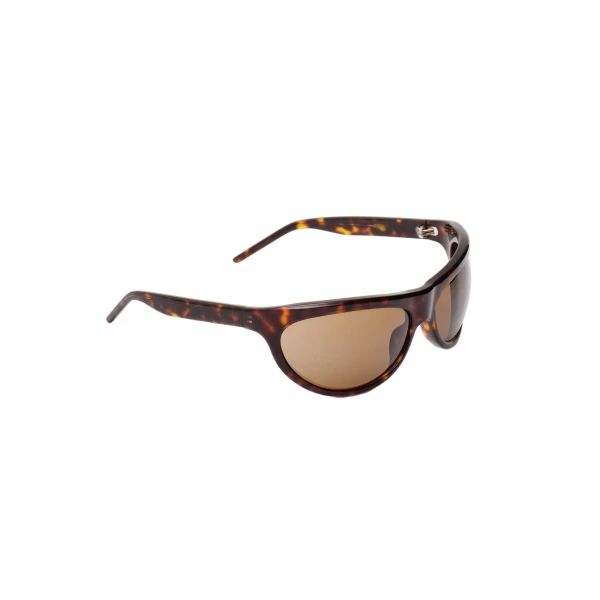 Semi-round sunglasses in tortoise with brown lenses - Image 3