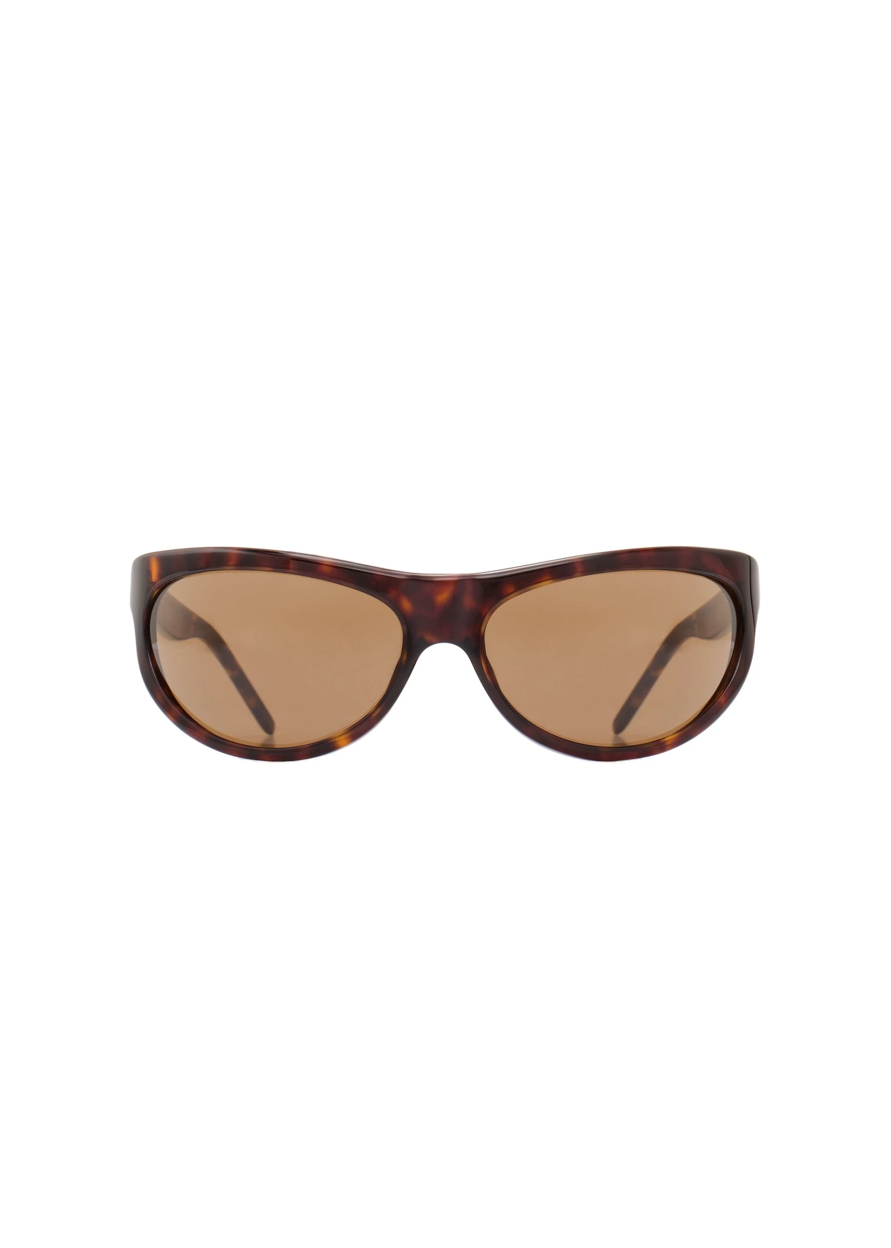 Magda Butrym Semi-round sunglasses in tortoise with brown lenses | Luxury Shoes Magda Butrym Semi-round sunglasses in tortoise with brown lenses