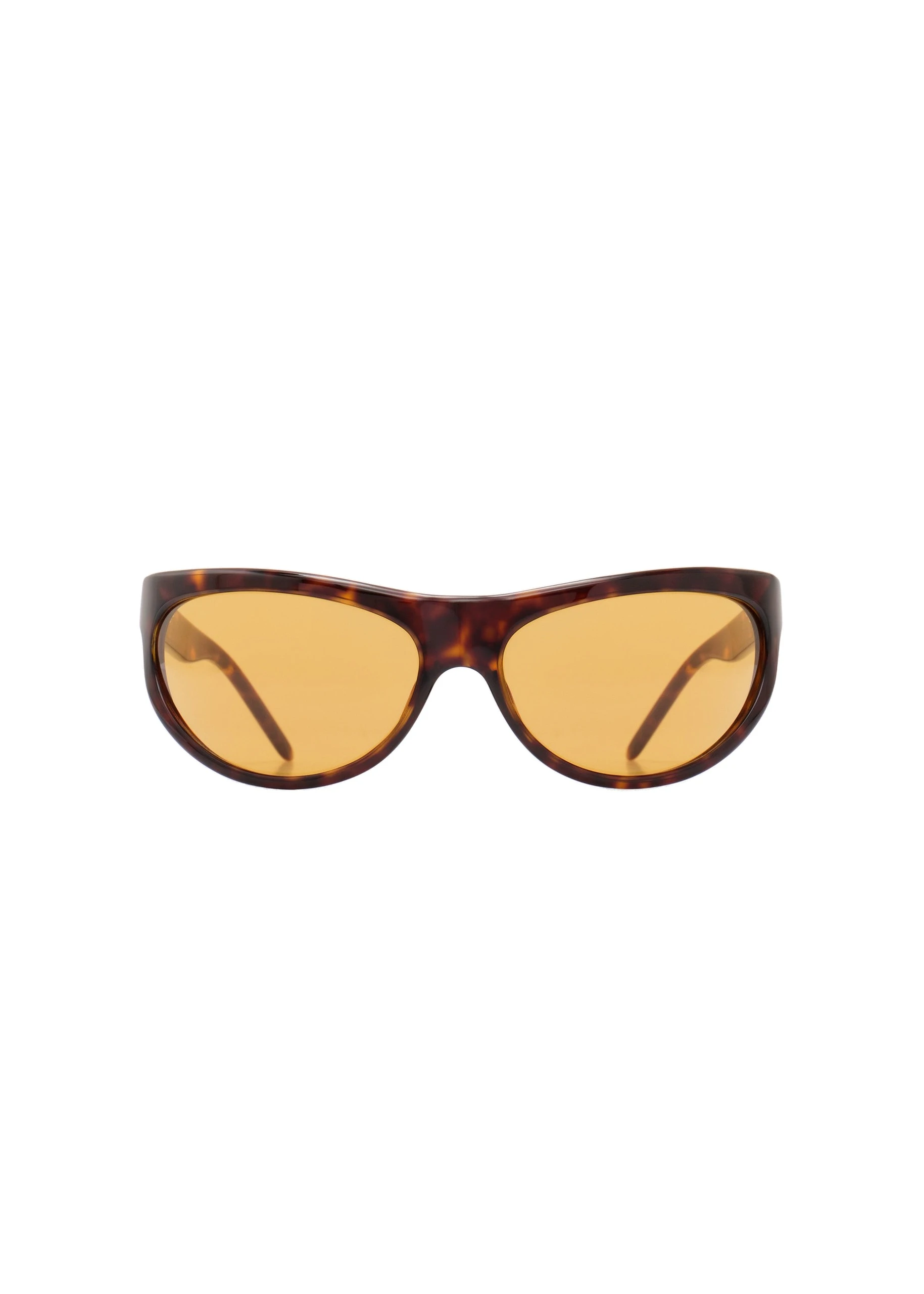 Magda Butrym Semi-round sunglasses in tortoise with yellow lenses | Luxury Shoes Magda Butrym Semi-round sunglasses in tortoise with yellow lenses
