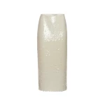 Magda Butrym Sequin straight skirt in cream
