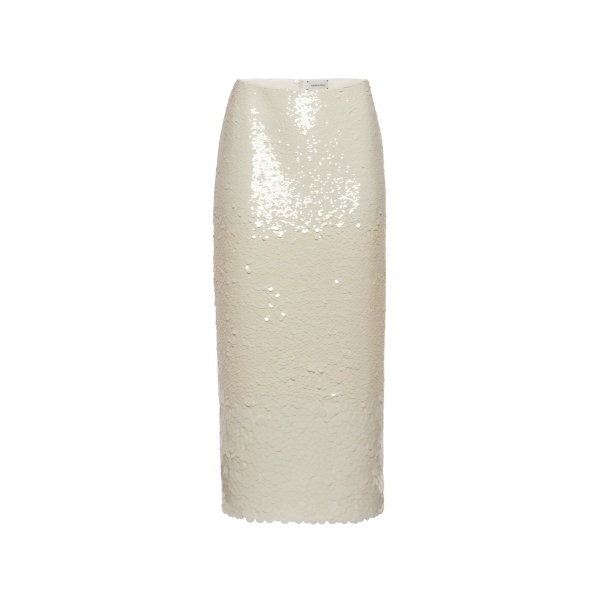 Magda Butrym Sequin straight skirt in cream