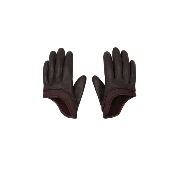 Magda Butrym Short leather gloves in brown