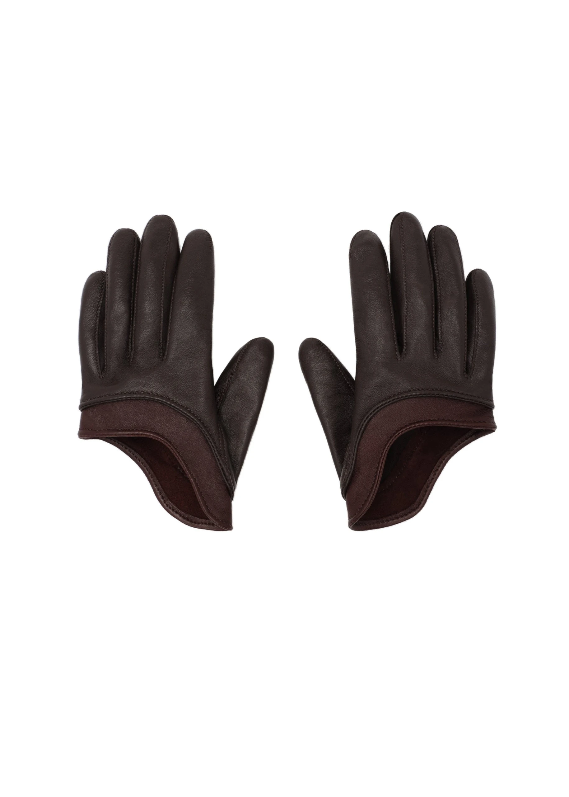 Magda Butrym Short leather gloves in brown | Luxury Shoes Magda Butrym Short leather gloves in brown