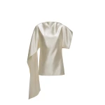 Magda Butrym Silk draped top in ivory