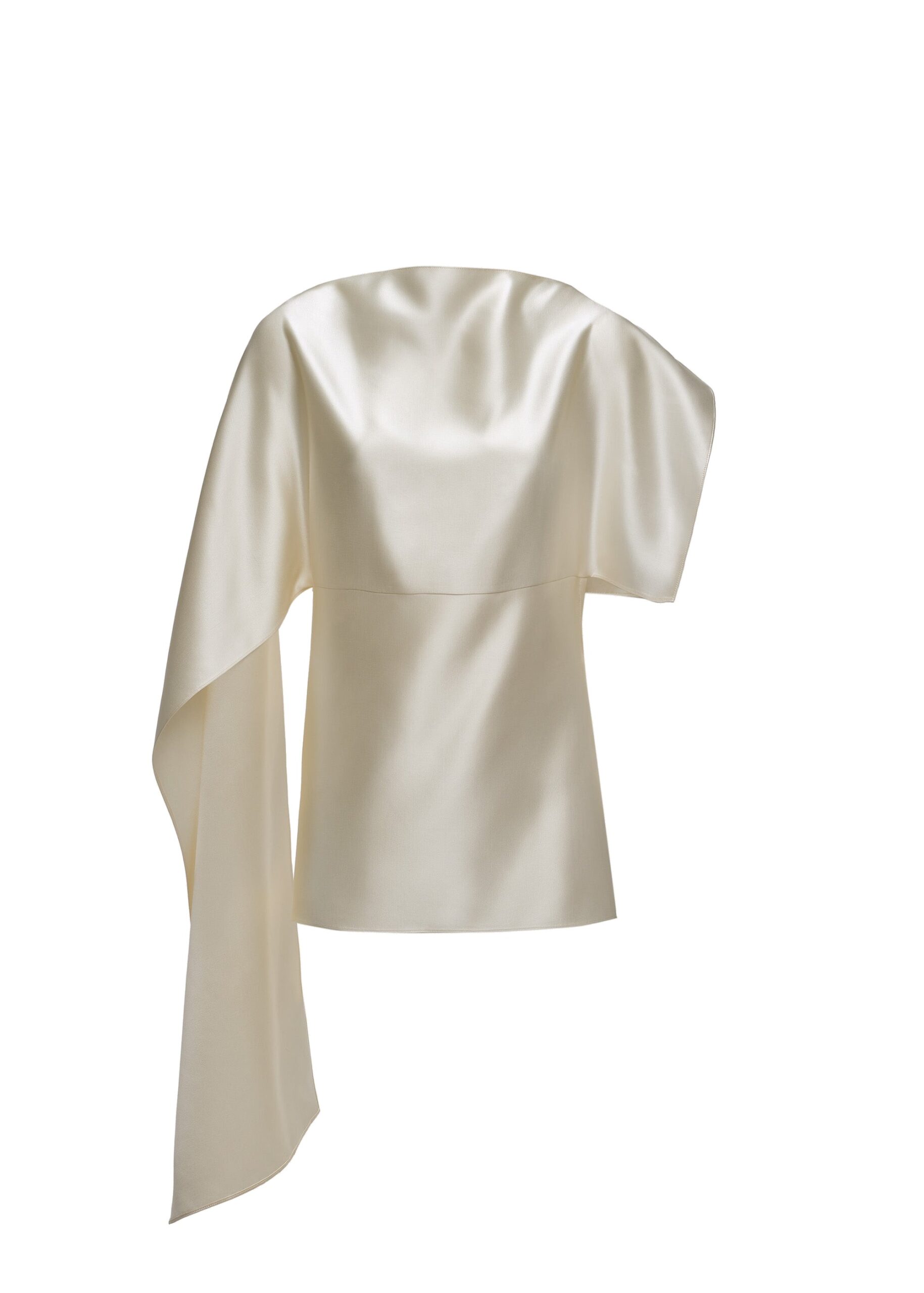 Magda Butrym Silk draped top in ivory in Ivory | Buy Tops at Luxury Shoes Magda Butrym Silk draped top in ivory