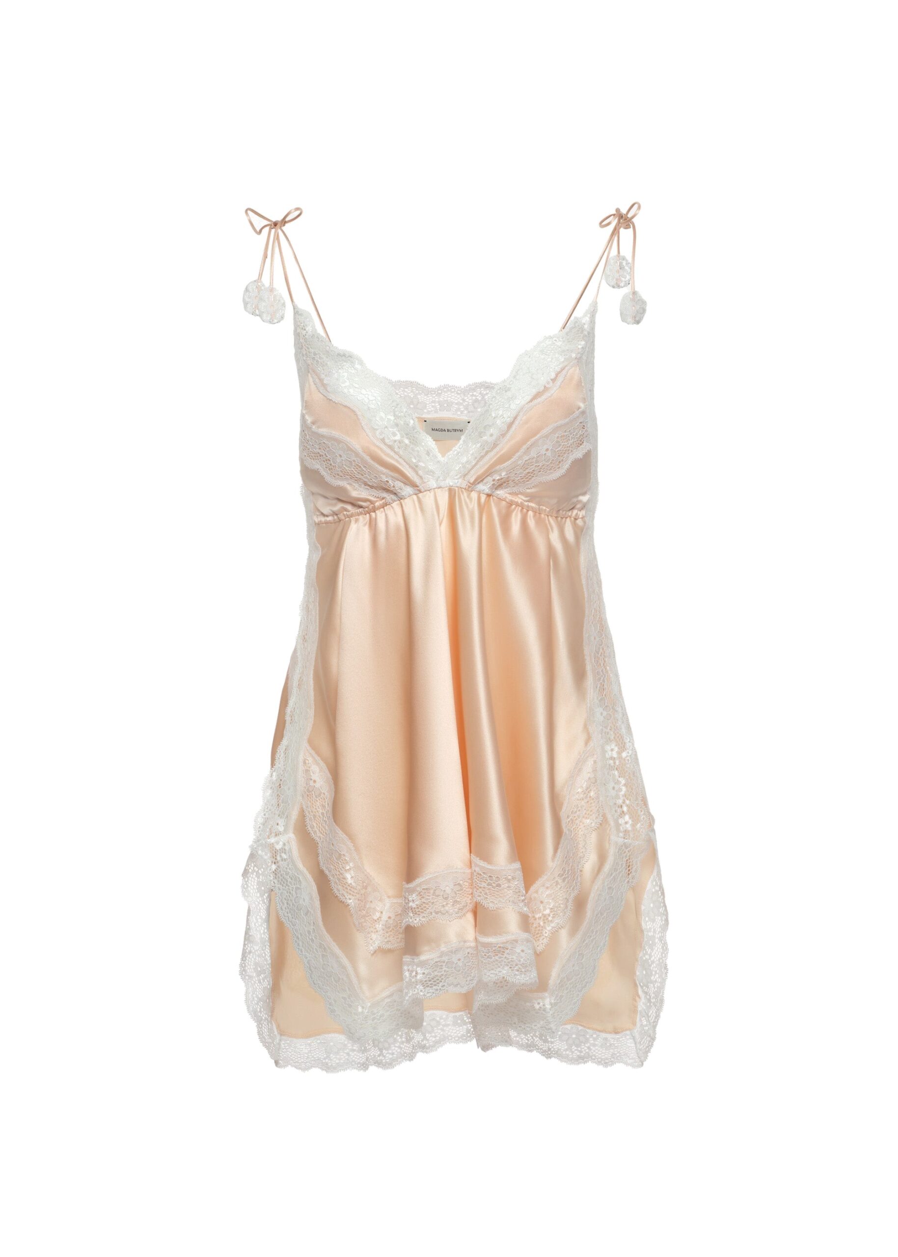 Magda Butrym Silk lace-trim camisole in peach | Tops at Luxury Shoes Magda Butrym Silk lace-trim camisole in peach