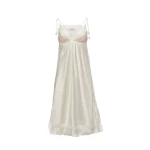 Magda Butrym Silk slip dress with lace trim in ivory