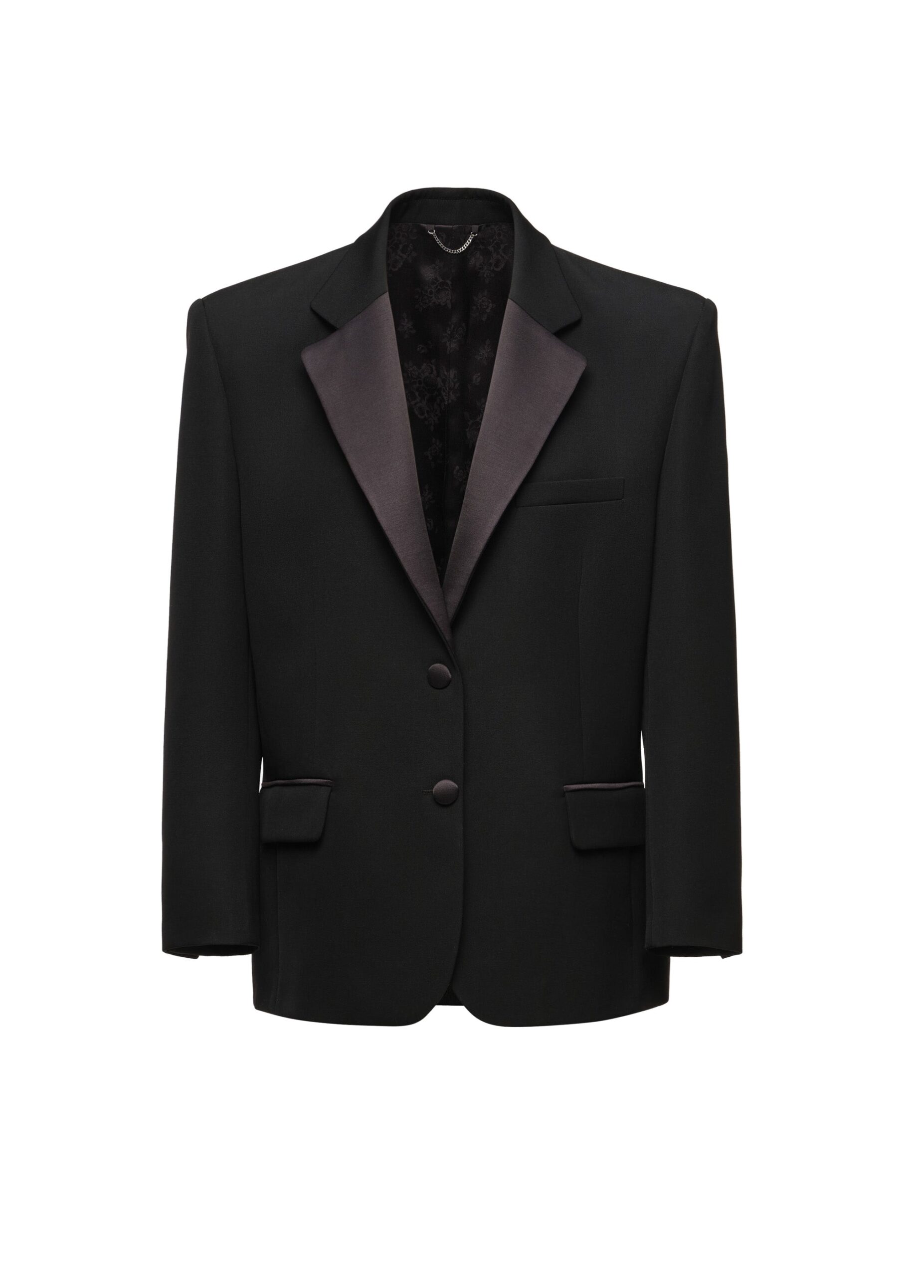 Magda Butrym Single-breasted tuxedo blazer in black | Luxury Shoes Magda Butrym Single-breasted tuxedo blazer in black