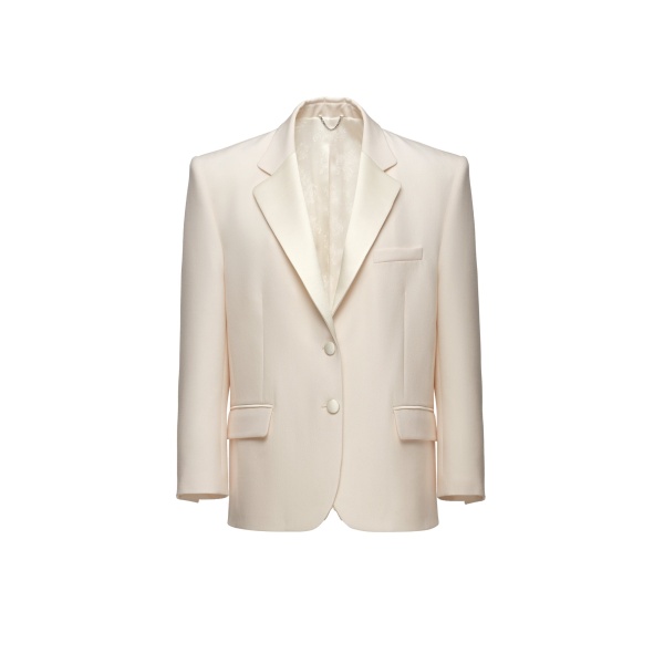 Magda Butrym Single-breasted tuxedo blazer in ivory