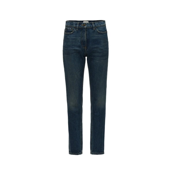 Slim straight jeans in blue