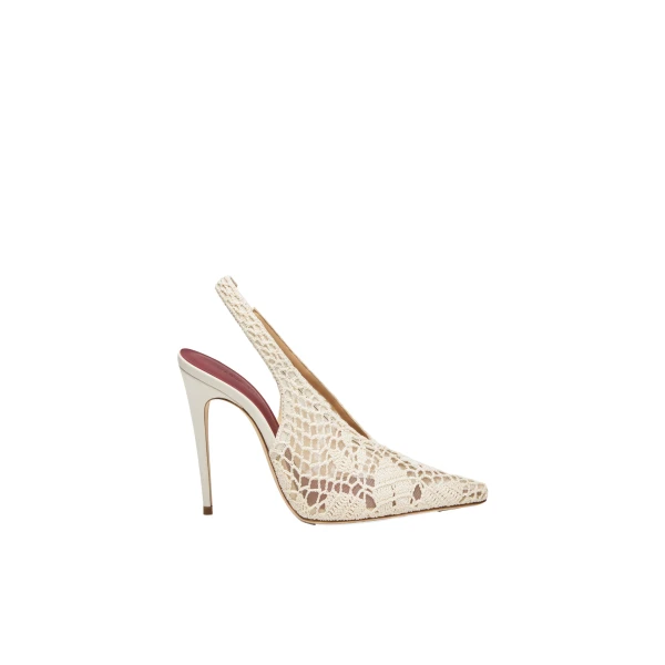 Magda Butrym Slingback crochet heels in cream