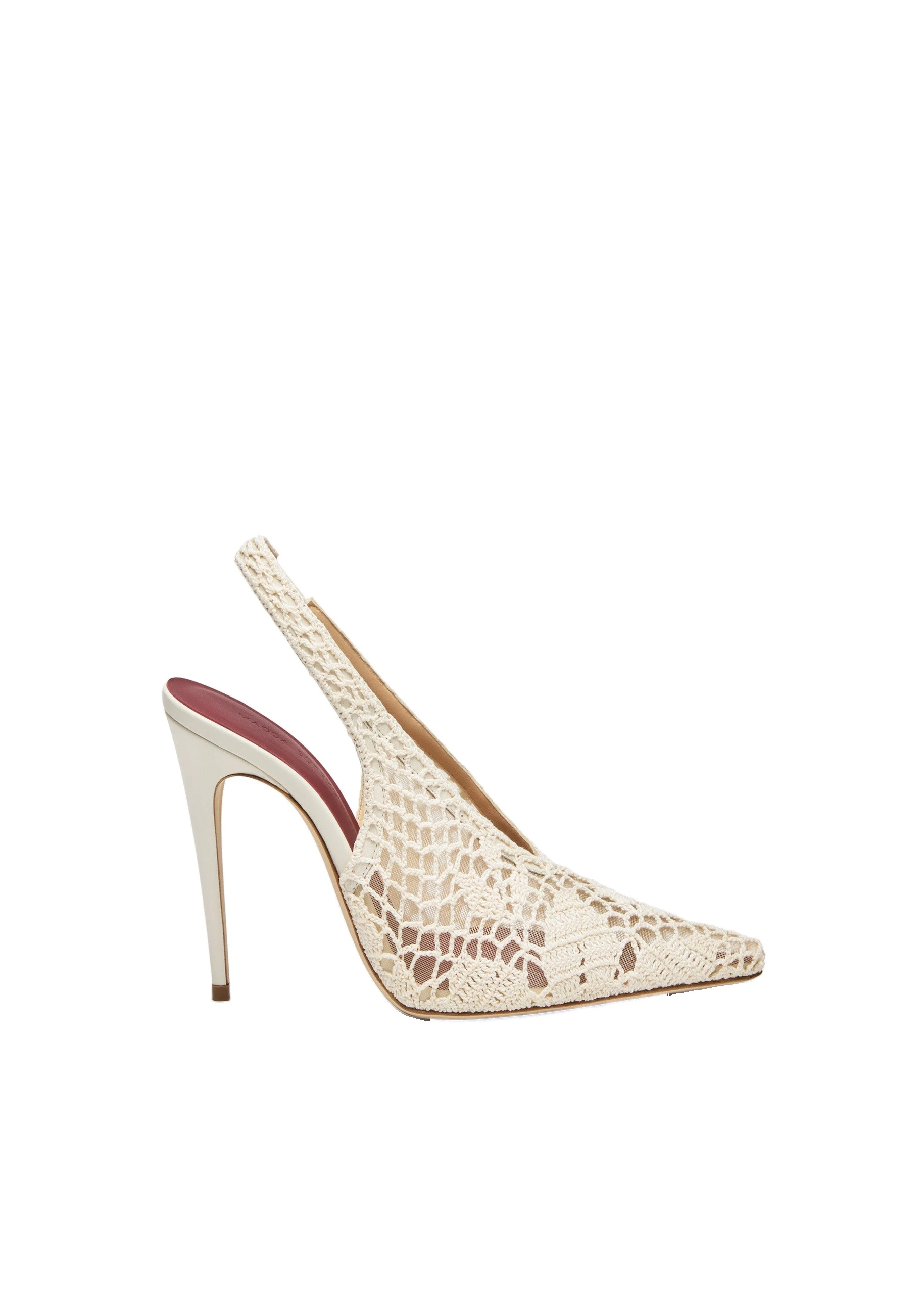 Magda Butrym Slingback crochet heels in cream | Luxury Shoes Magda Butrym Slingback crochet heels in cream