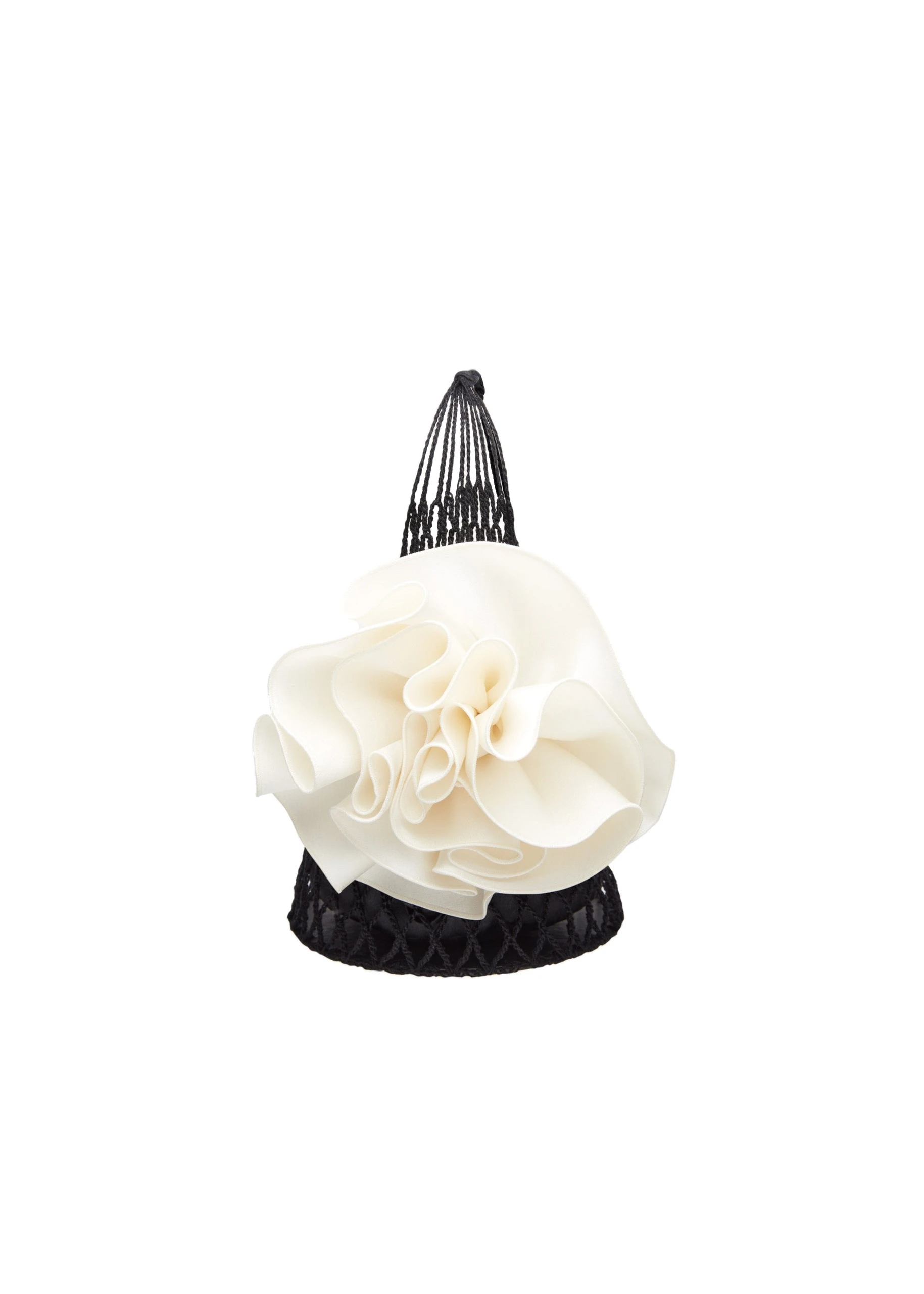 Magda Butrym Small Devana bag cream flower in black | Luxury Shoes Magda Butrym Small Devana bag cream flower in black